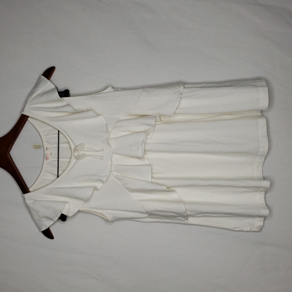 Crewcuts Everyday Ruffle Sleeveless Cotton Modal Top Size 16 Neutral Ivory White